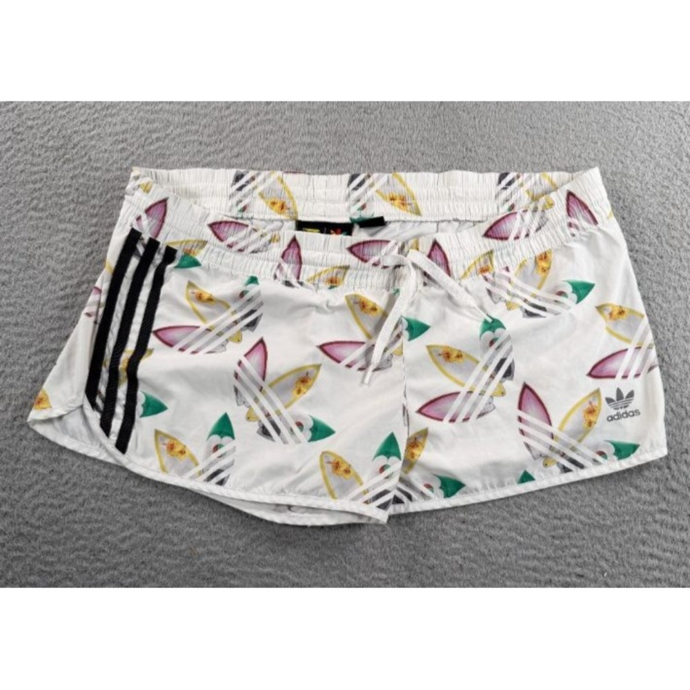Adidas X Pharrell Williams Surf Shorts Womens Medium White Floral Surfboard